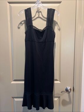 Classic Black Lace-Trim Dress